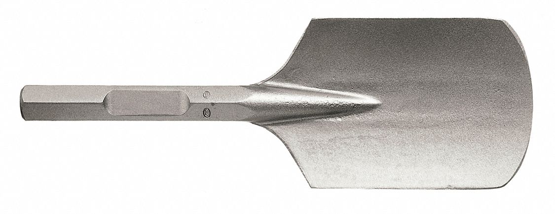 Breaker and Demolition Hammer Chisel: 4 1/2 in Head Wd, 17 in Overall Lg, 3/4 in Shank Dia