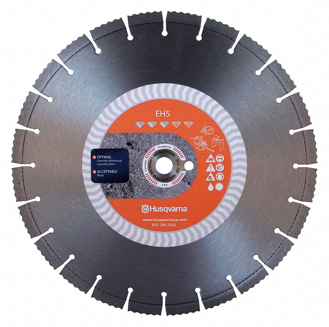 HUSQVARNA Masonry Saws, Diamond Saw Blade, 12 in Blade Dia. 2LDV8EH5