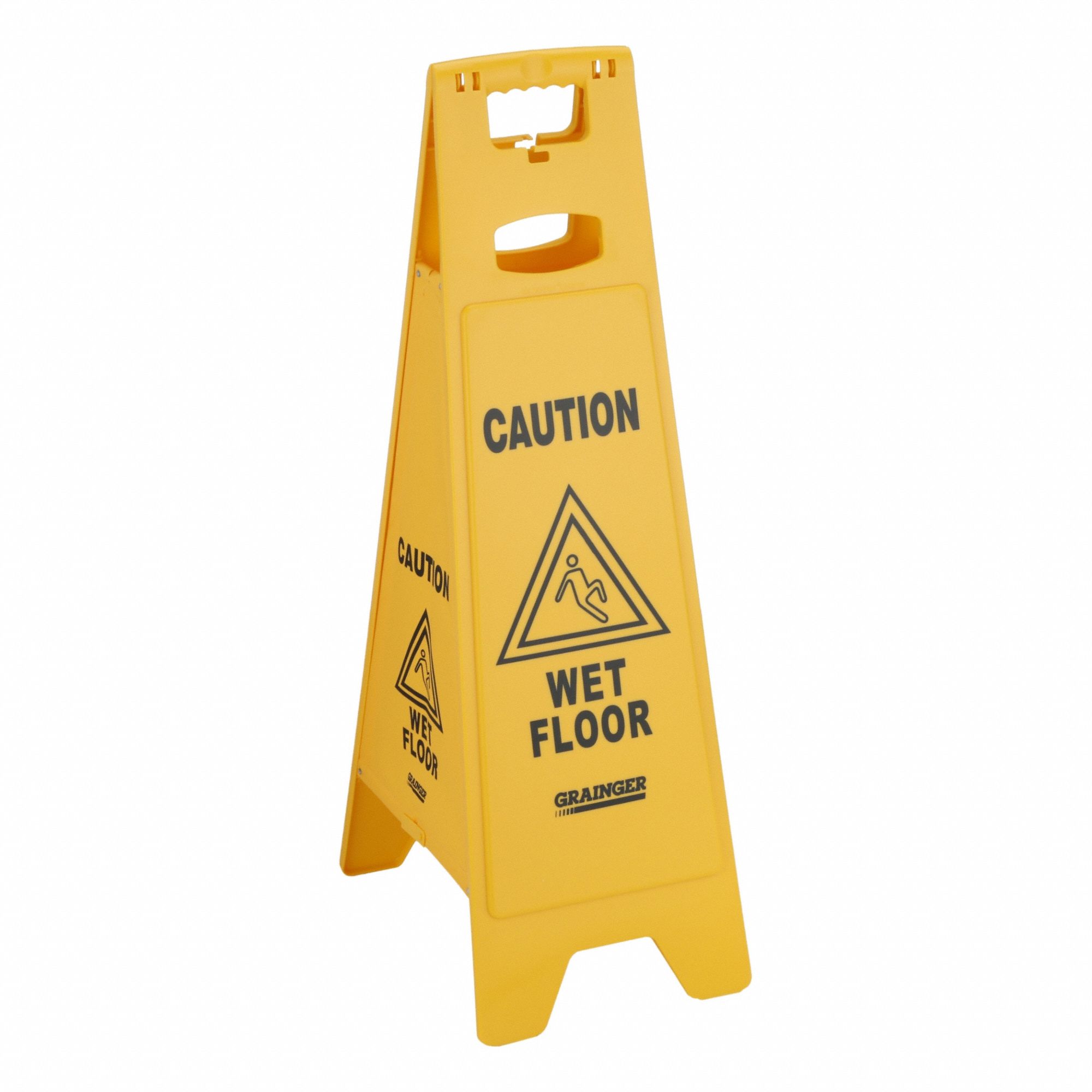 Floor Safety Sign: Plastic, 37 in x 12 in x 16 in Nominal Sign Size, Not Retroreflective
