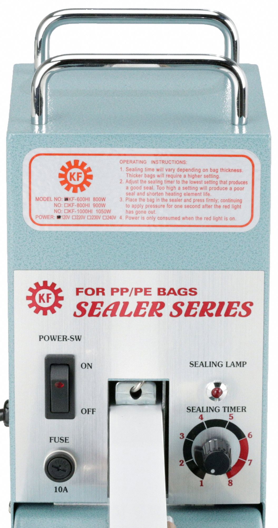 GRAINGER APPROVED Poly Bag Sealer, Table Top Mount Type, Heat Sealing