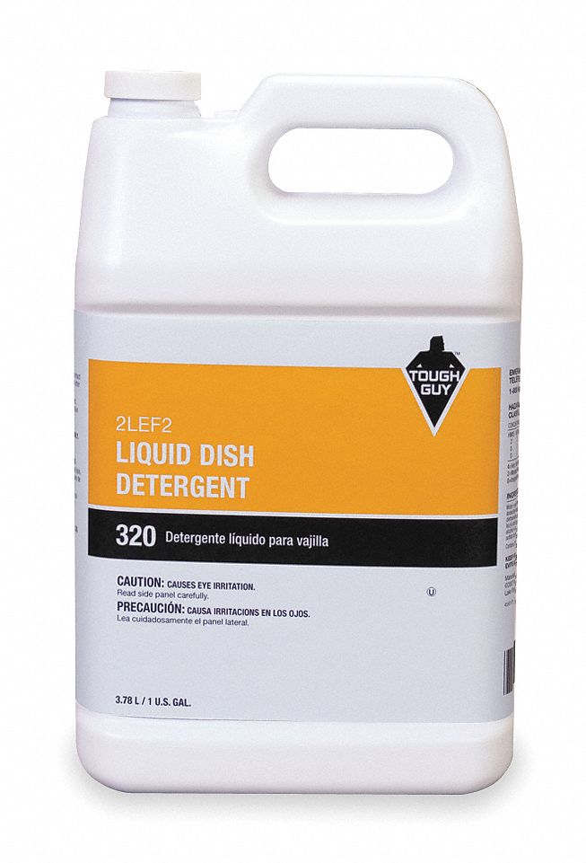 TOUGH GUY Liquid Dish Detergent, 1 gal., Unscented 2LEF22LEF2 Grainger