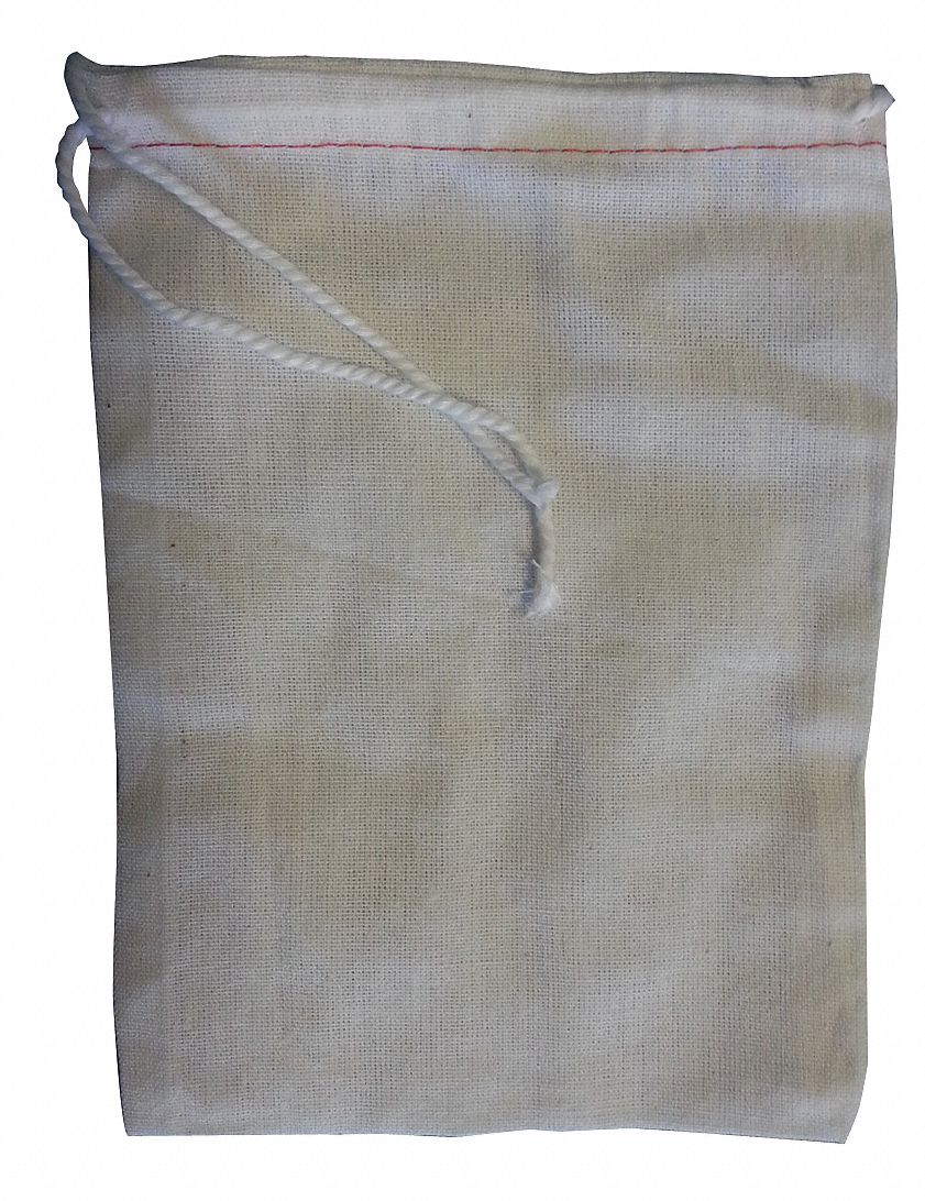 DRAWSTRING PARTS BAG, 16 IN L, 12 IN W, COTTON/POLY BLEND, NATURAL, 3.98 OZ/SQ YD FABRIC WT