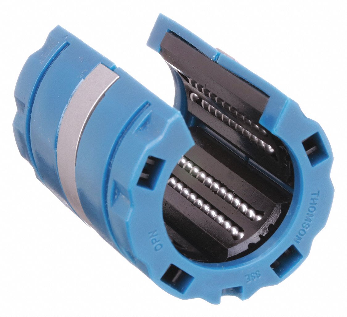 Linear Ball Bearing: 1 1/4 in Inside Dia, 2, 350 lbf Dynamic Load Capacity, No Wipers