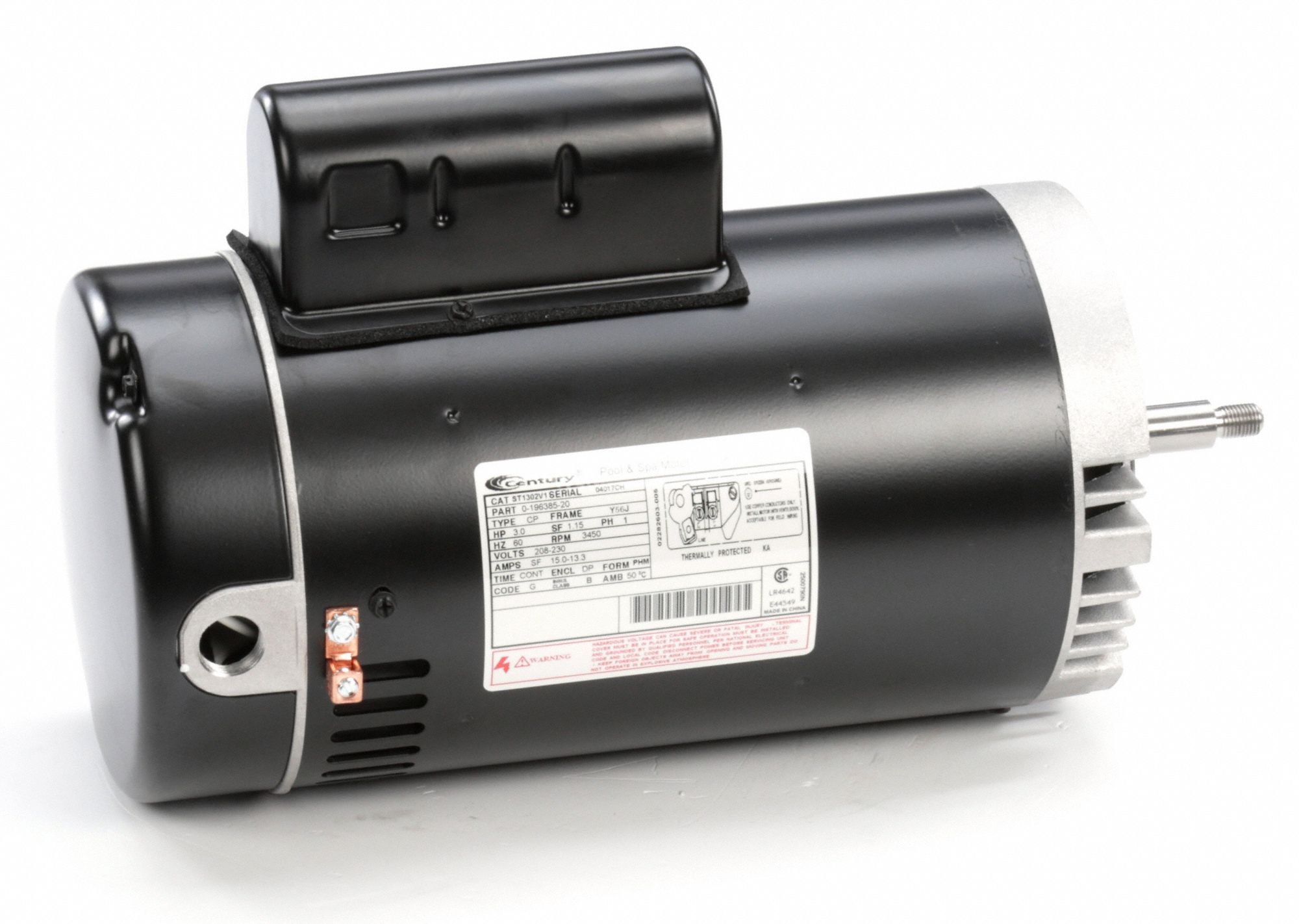 CENTURY 3 HP Pool and Spa Pump Motor, Capacitor-Start/Run ...