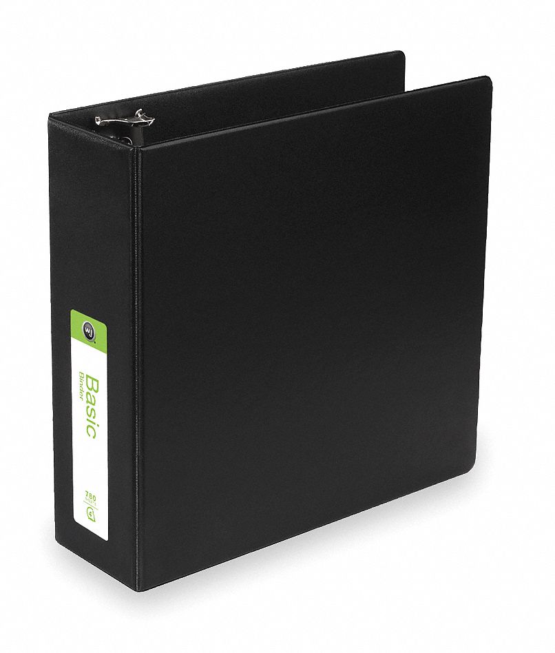 WILSON JONES 3Ring Binder, 4", Black 2LJN6W38354BPP1 Grainger