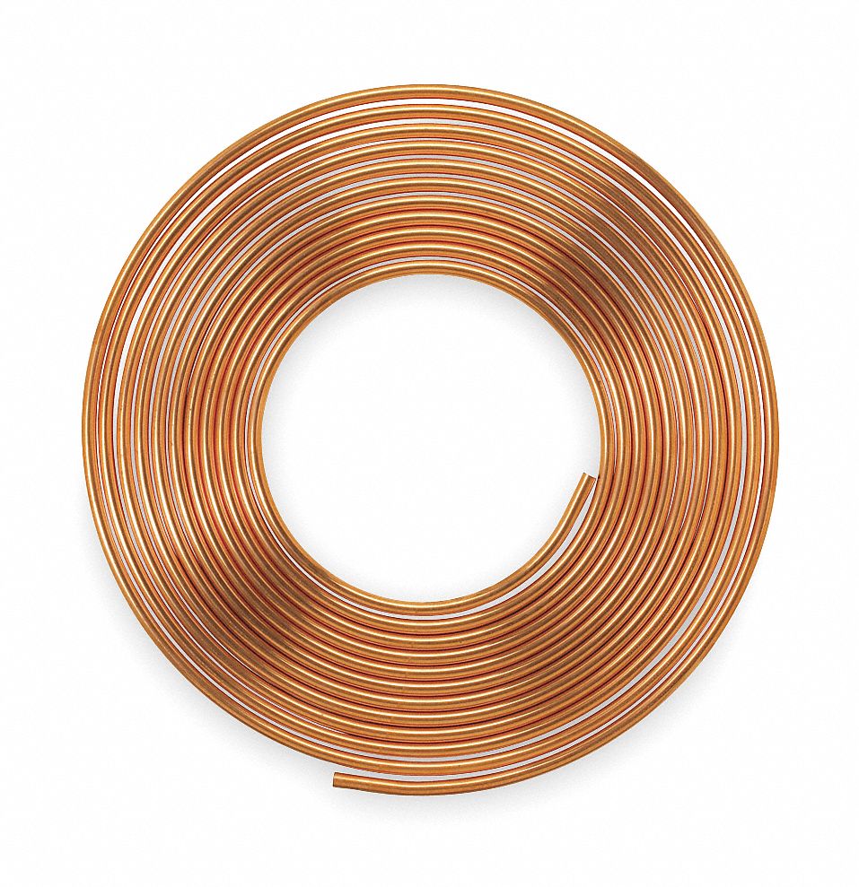Tubing: Copper, 1/2 in, Type K, 60 ft, Coil