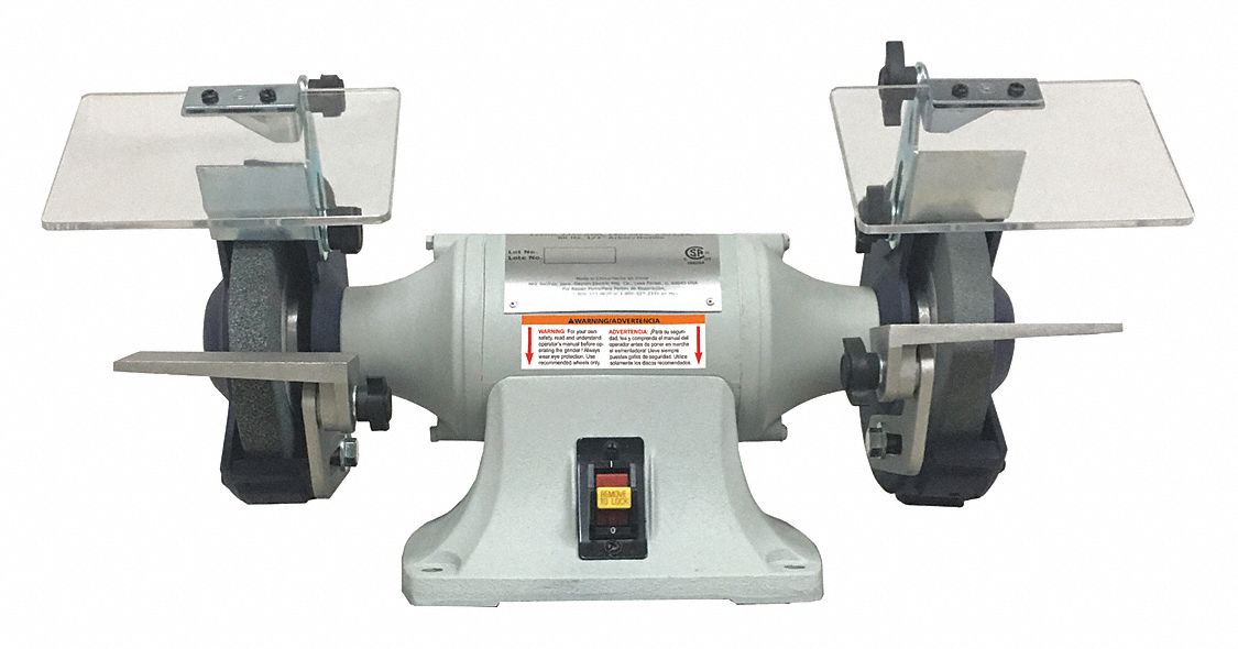 BENCH GRINDER, FOR 6 IN MAX WHEEL DIAMETER, FOR⅝ IN MAX WHEEL THICK, SINGLE SPEED