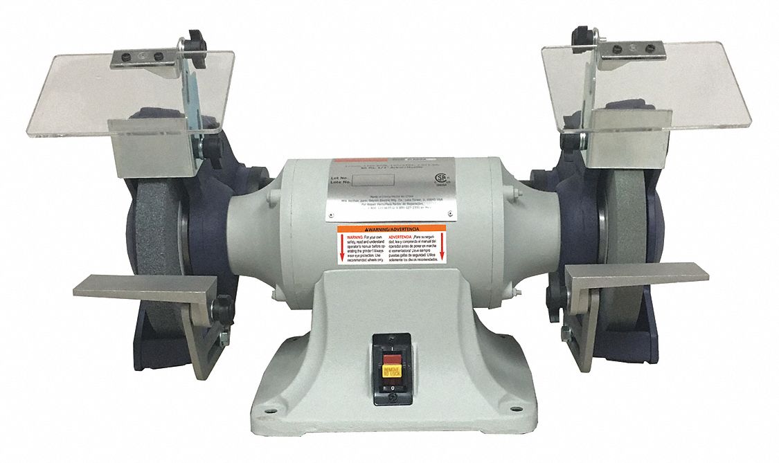 BENCH GRINDER, FOR 8 IN MAX WHEEL DIAMETER, FOR 1 IN MAX WHEEL THICK, 36/60 GRIT