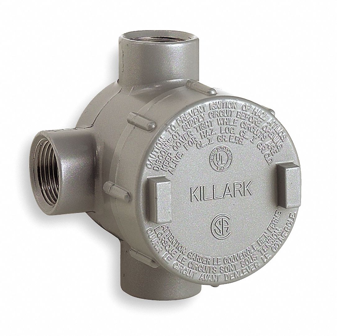 CONDUIT OUTLET BODY, ALUMINUM, GE, ½ IN TRADE SIZE, T BODY, 19 CU IN BODY CAPACITY