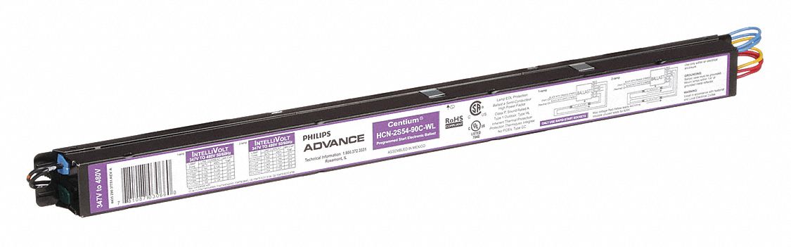 BALLAST FLUORESCENT, T5HO, 347 À 480VCA, 1 À 2 AMPOULES ACCEPTÉES, 54W AMPOULE MAX