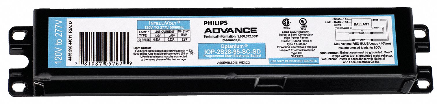 Philips Advance Izt2s28d35m Dimming Ballast Electronic 120 to 277v for sale online 