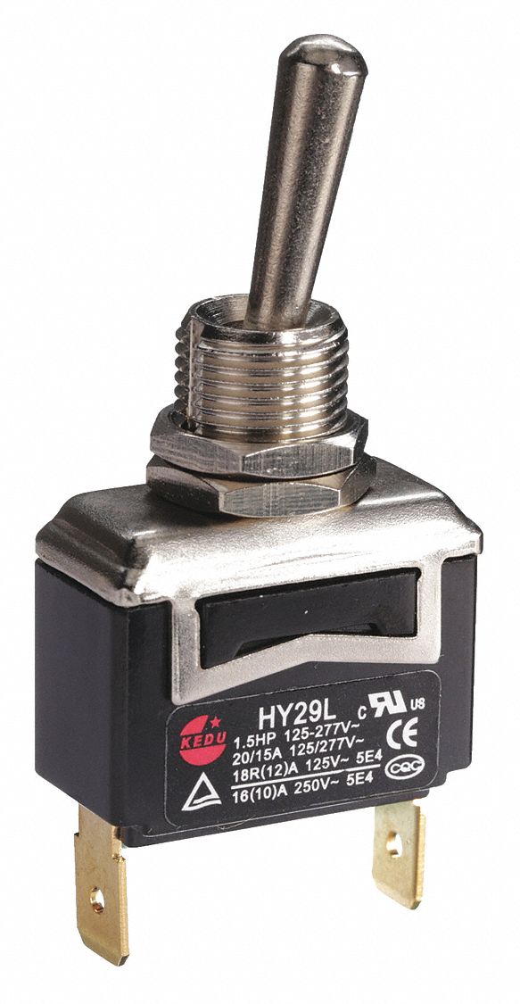 POWER FIRST Toggle Switch, Number of Connections 2, Switch Function On/Momentary Off 2LMZ2