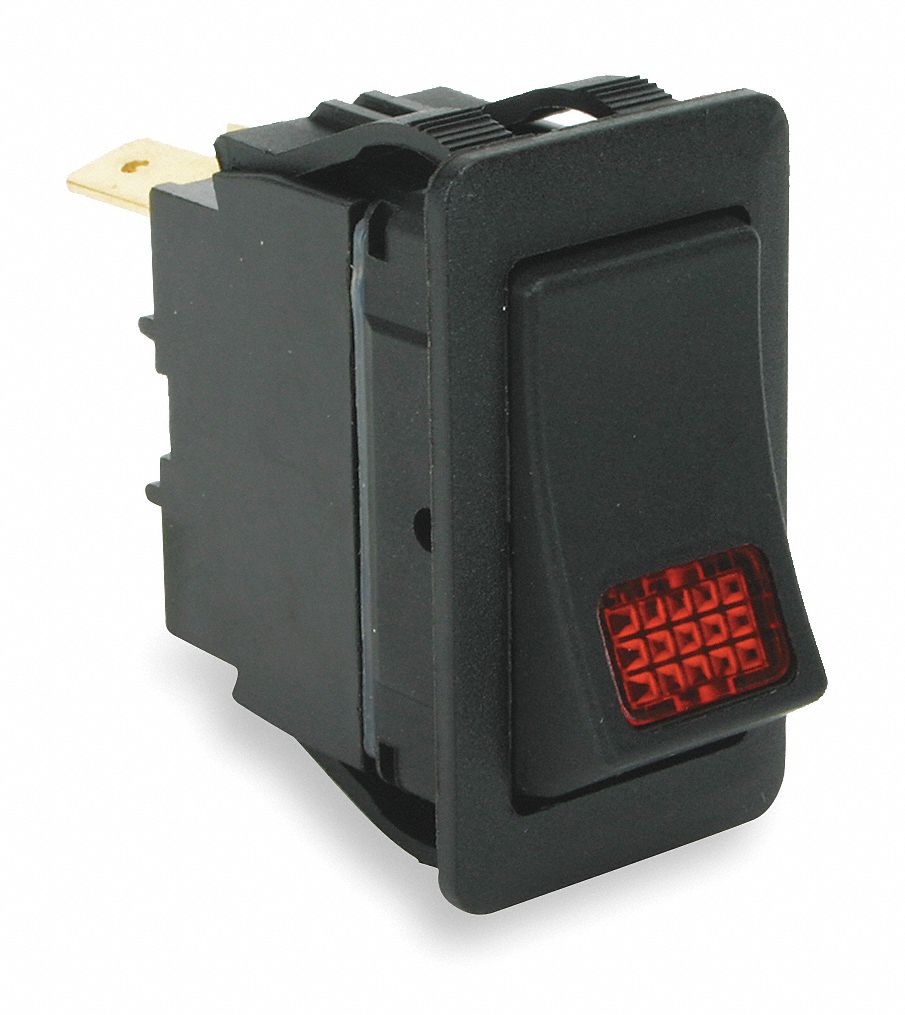 2LNC1 - Lighted Rocker Switch SPST 3 Connections