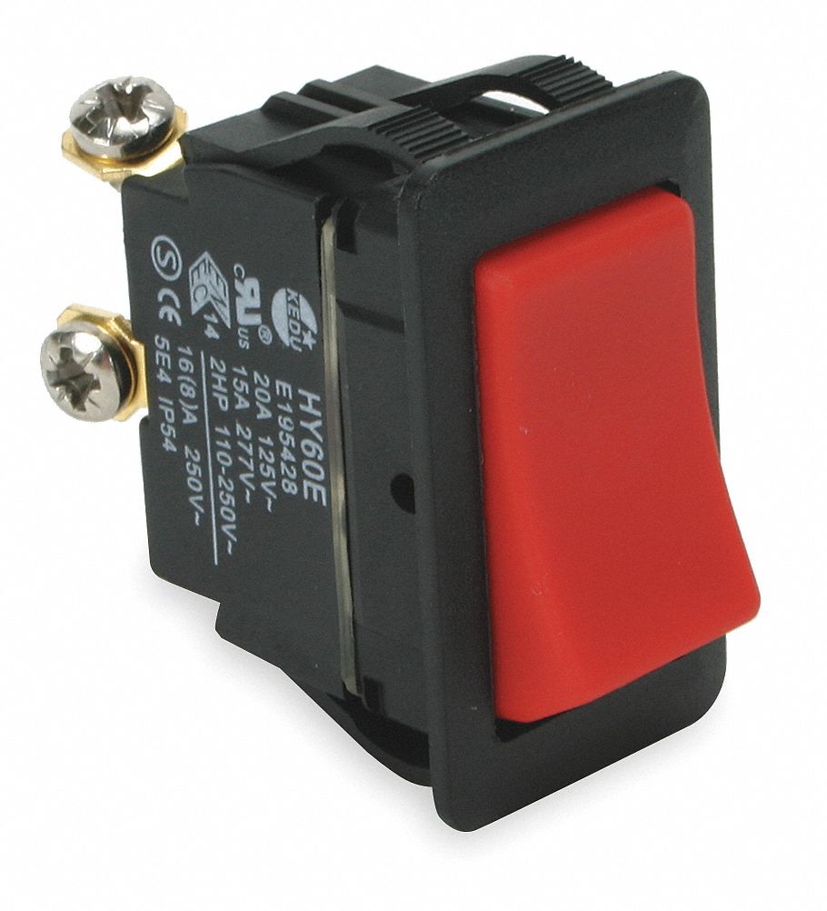 POWER FIRST Rocker Switch Rocker Switch, SPST, Momentary On/Off, 2