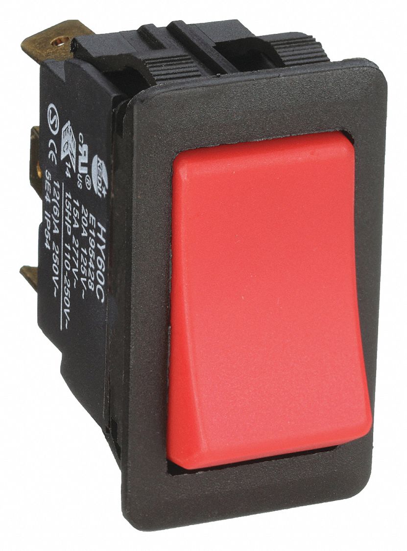 POWER FIRST Rocker Switch, Contact Form SPDT, Number of Connections 3