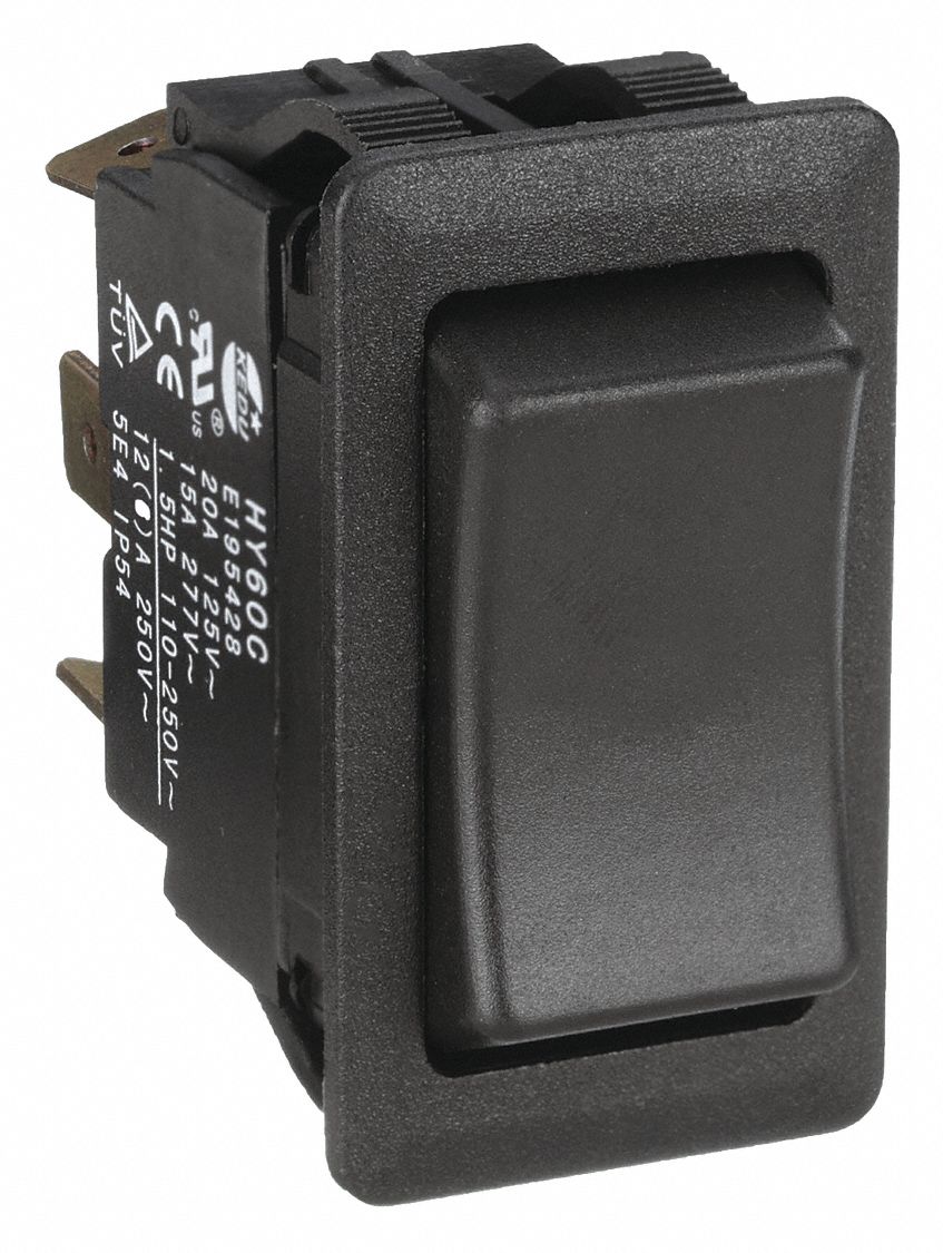 RockerSwitch, Black, MomentOn/Off/MomentOn