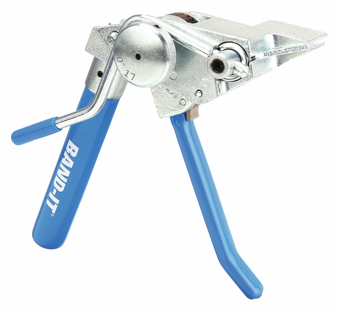 BAND-IT Band Clamp Tool: 0.1875 in Min. Strapping Wd, 0.75 in Max.  Strapping Wd, 3 1/8 in Tool Wd