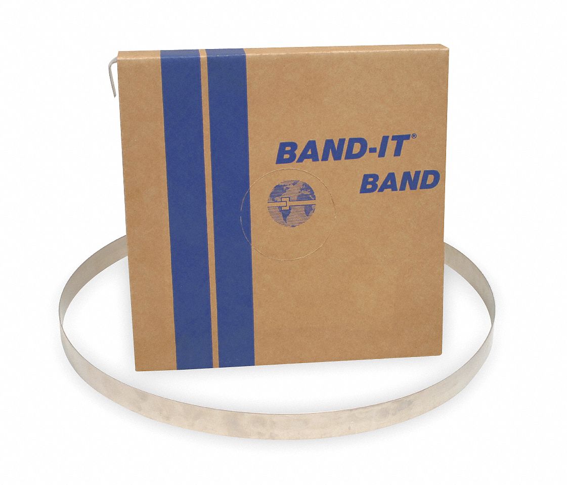 BAND-IT GIANT BAND,44 MIL,50 FT. L,1-1/4 IN. W - Stainless Steel Strapping  - GUS2LNU5