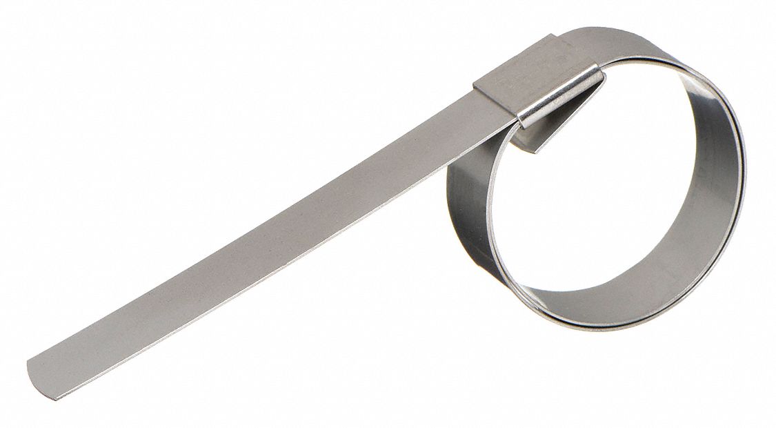 201 Stainless Steel, 3/4 in – 3 3/4 in Clamping Dia, Band