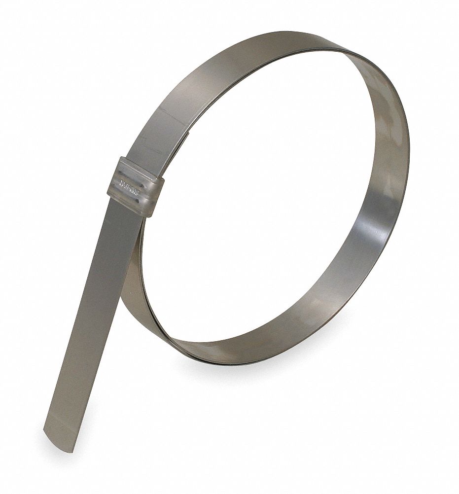 BAND-IT Band Clamp: 201 Stainless Steel, 5 in Inside Dia. (In.), 0.03 ...