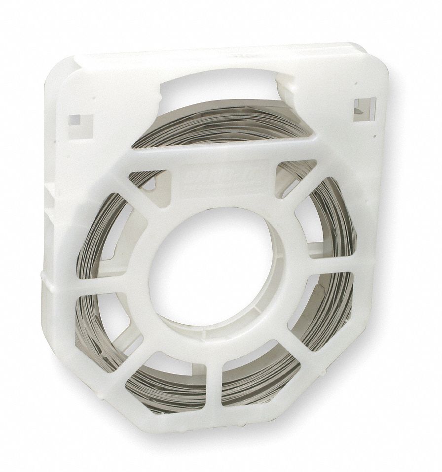 Band Clamp: 201 Stainless Steel, 0.03 in Band Thick, 92 in Band Lg, 3/4 in Band Wd