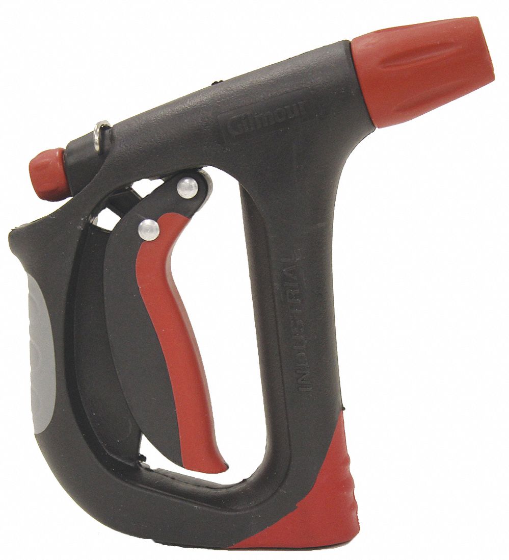 Industrial Nozzle: 100 psi Max. Pressure, Rubber, GHT, Red/Black
