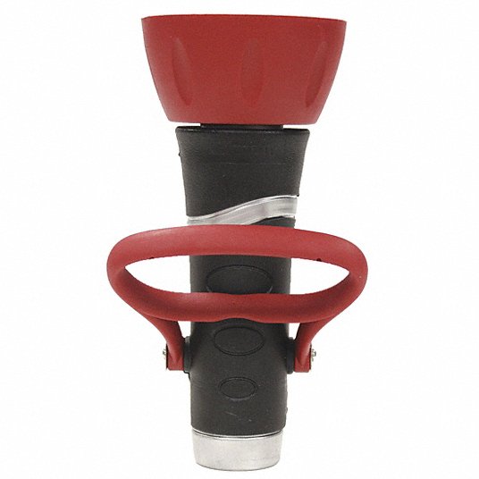 Industrial High Flow Nozzle: 250 psi Max. Pressure, Rubber, GHT, Red/Black