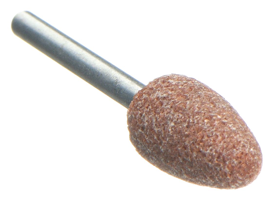 Vitrified Mounted Point: 3/8 in Dia, Aluminum Oxide, 60 Grit, B52