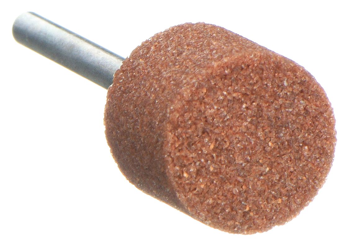 Vitrified Mounted Point: 1/2 in Dia, Aluminum Oxide, 60 Grit, W185