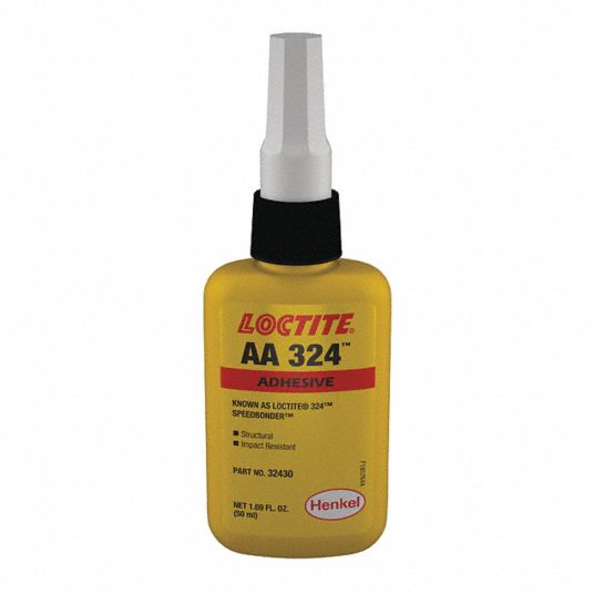 LOCTITE Acrylic Adhesive AA 324, Activator Cured, 50 mL, Bottle, Amber, Thick Liquid 2LTC7