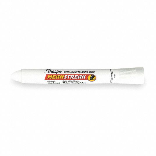 SHARPIE, Oily Surfaces/Rough Surfaces/Wet Surfaces, White, Permanent  Marking Stick - 2LTH8