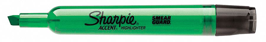 Highlighter: Green, Chisel, Capped, Std, Std, Non-Toxic, Smear-Resistant Ink, 12 PK