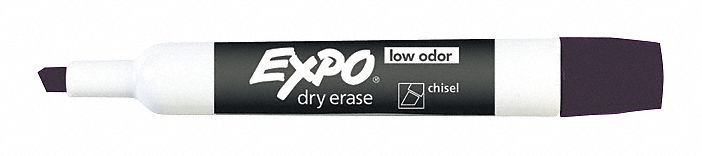 Dry Erase Markers: Chisel, Capped, Black, Original, 12 PK
