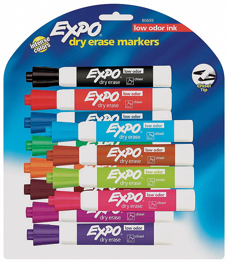 Dry Erase Marker Set, Assorted, PK12