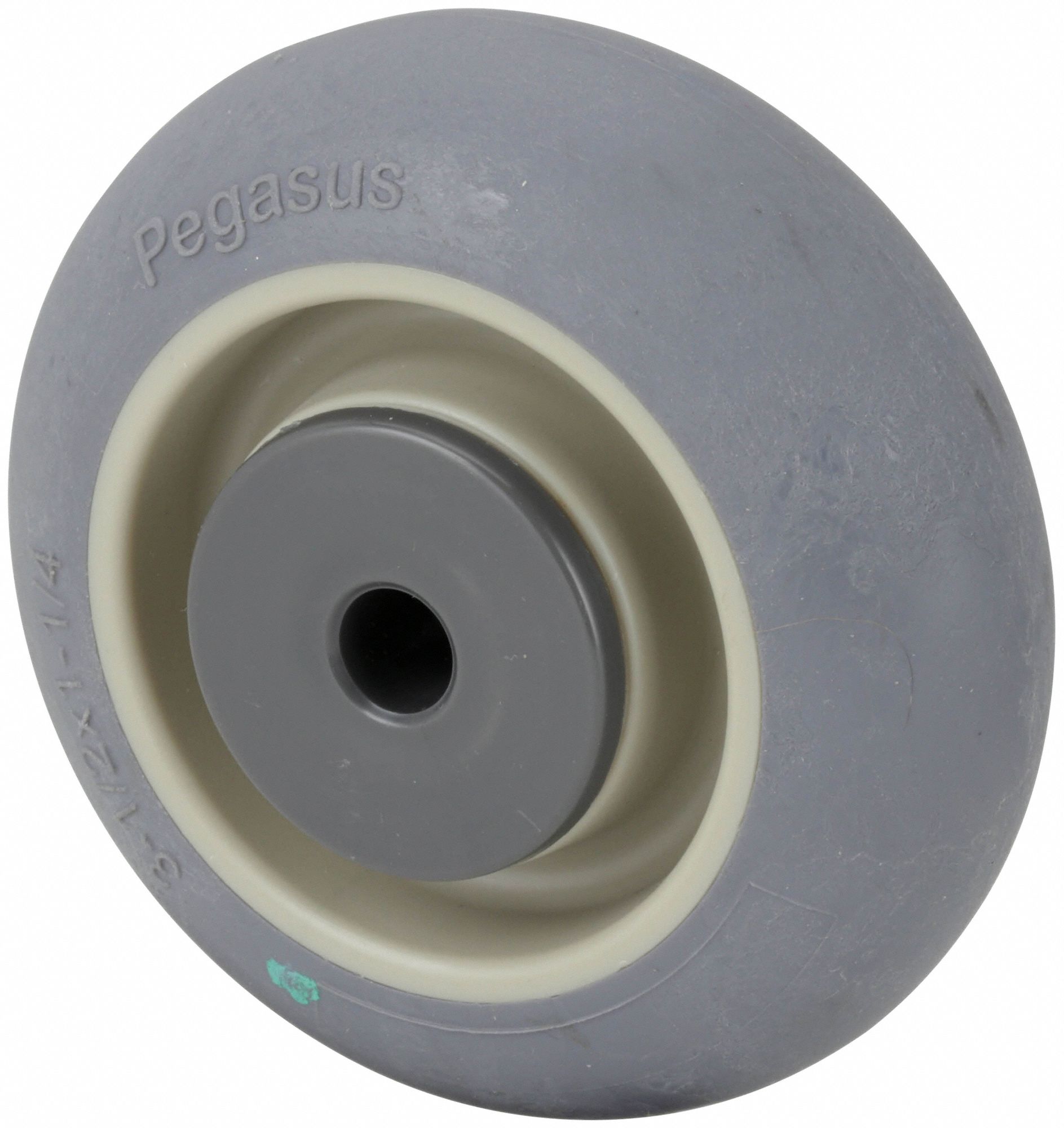 ANTIMICROBIAL NONMARKING RUBBER TREAD ON PLASTIC CORE WHEEL, 3½ IN WHEEL DIA