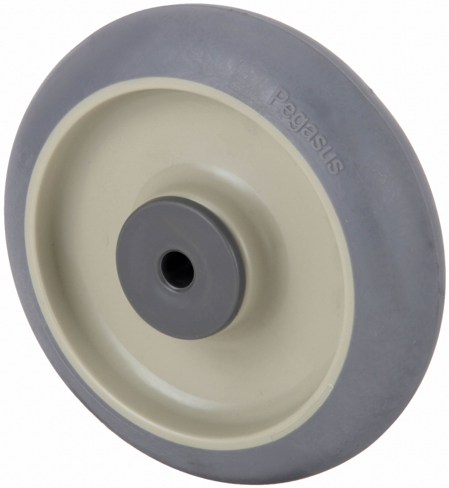 ANTIMICROBIAL NONMARKING RUBBER TREAD ON PLASTIC CORE WHEEL, 5 IN WHEEL DIA