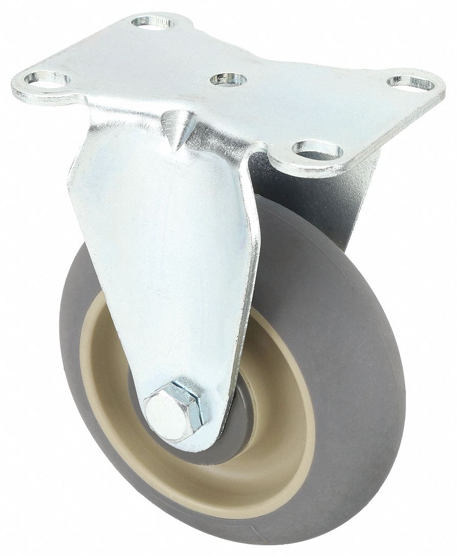 DEBRIS-RESISTANT STANDARD PLATE CASTER, 3 IN WHEEL DIA, 200 LB, RIGID CASTER, FIRM
