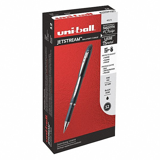 Rollerball Pen: Black, 0.7 mm Pen Tip, Capped, Includes Pen Cushion, Plastic, Gray, 12 PK