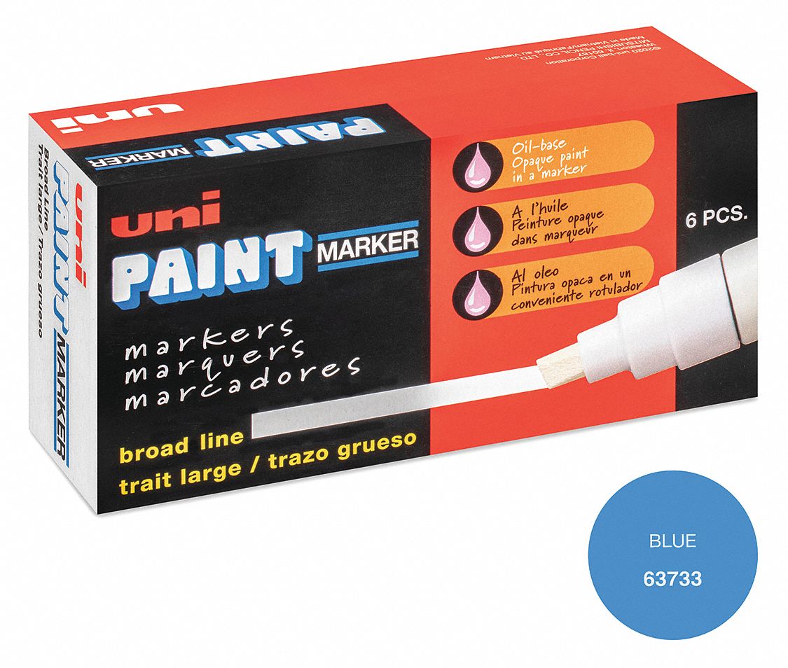 UNIPAINT Permanent Paint Marker, PaintBased, Blues Color Family