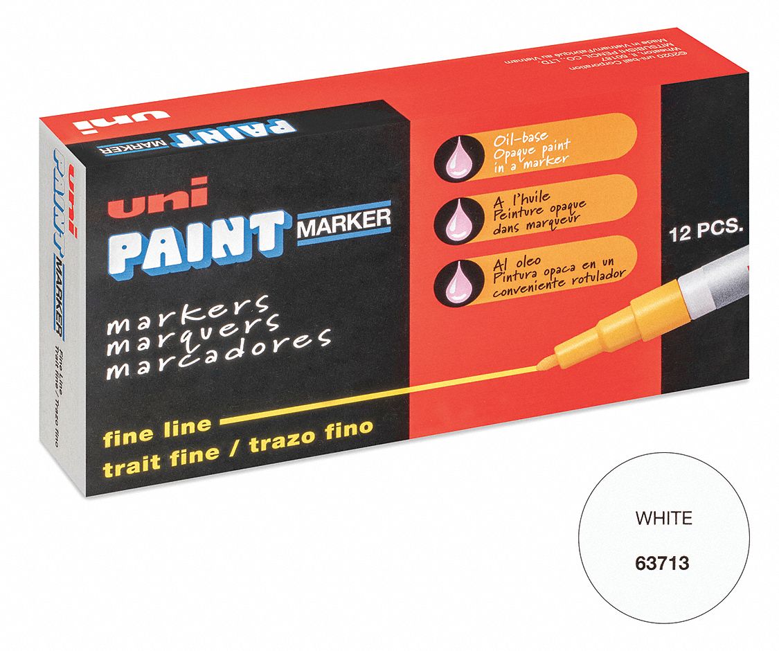 UNIPAINT Permanent Paint Marker, PaintBased, Whites Color Family