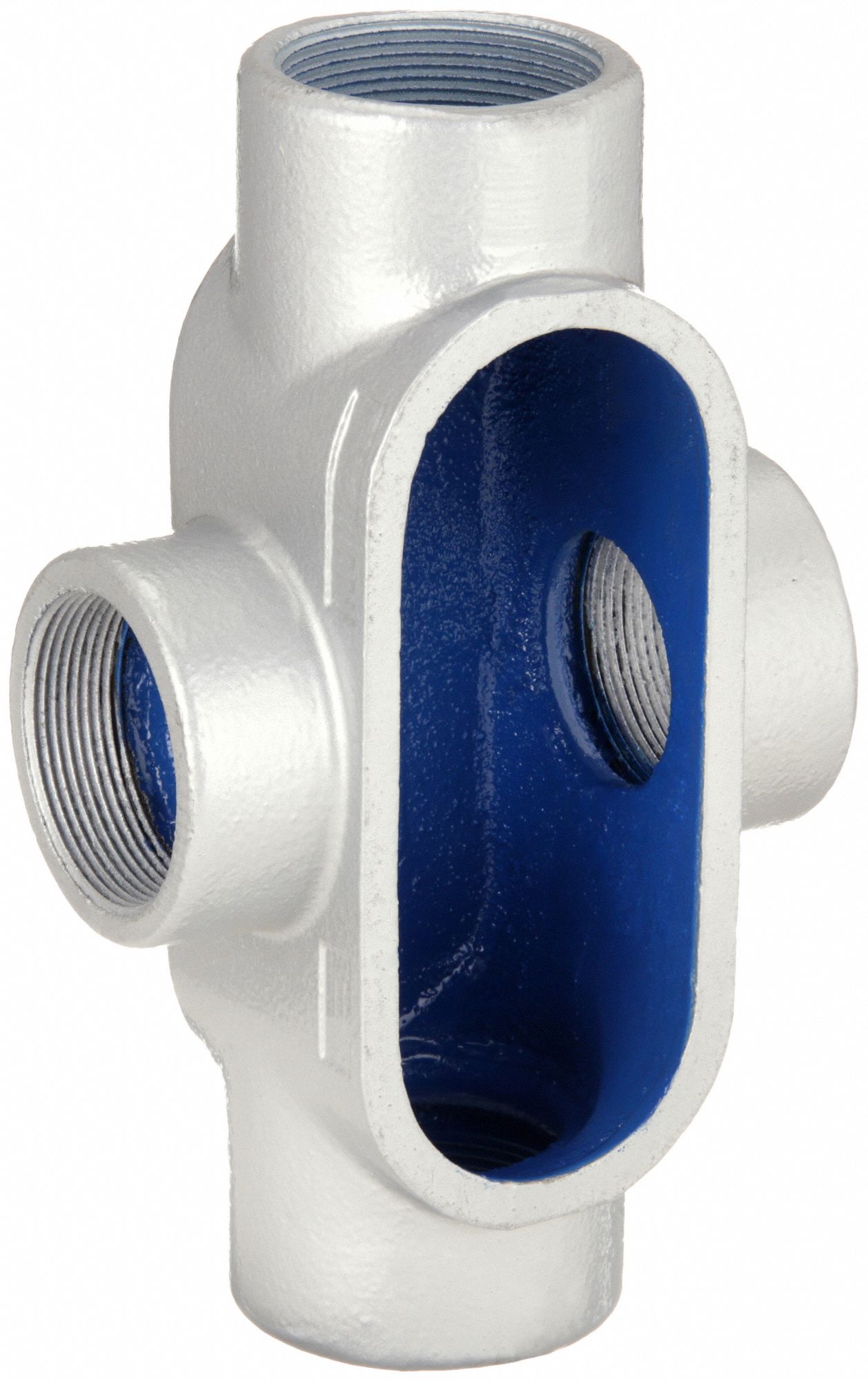 Conduit Outlet Body: Iron, 2 in Trade Size, X Body, 52.8 cu in Body Capacity, Threaded Hub