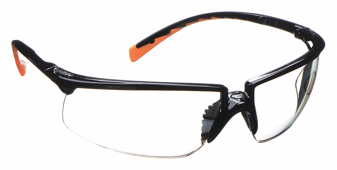 LUNETTES DE SÉCURITÉ, DEMI-MONTURE, ENVELOPPANTE, NYLON/PC, ANTIBUÉE, NR/MIROIR ARGENTÉ, CSA-2007