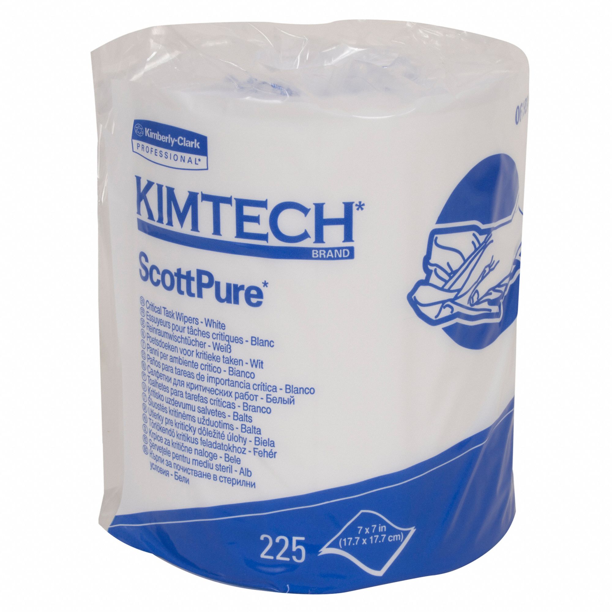 KIMTECH Dry Wipe Roll, KIMTECH SCOTTPURE, 7 in x 7 in, Number of Sheets