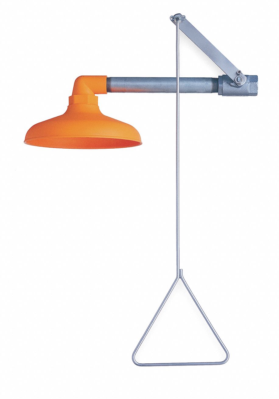 Plumbed Shower: Wall Mnt, Plastic Sprayhead, Shroud, Galvanized Steel Pipe