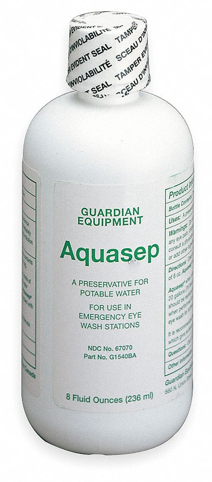 GUARDIAN EQUIPMENT, 8 oz Cap, aquasep, Eyewash Preservative