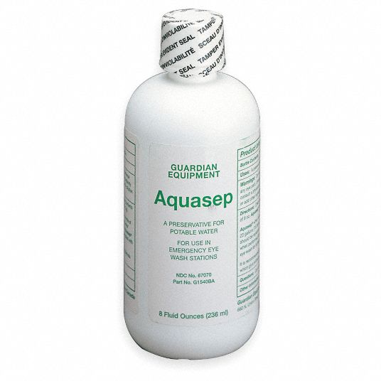 GUARDIAN EQUIPMENT Eyewash Preservative: 8 oz Cap, aquasep, Water Additive