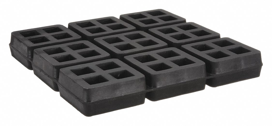 VIBRATION ISO PAD,WAFFLE,6X6X3/4 IN