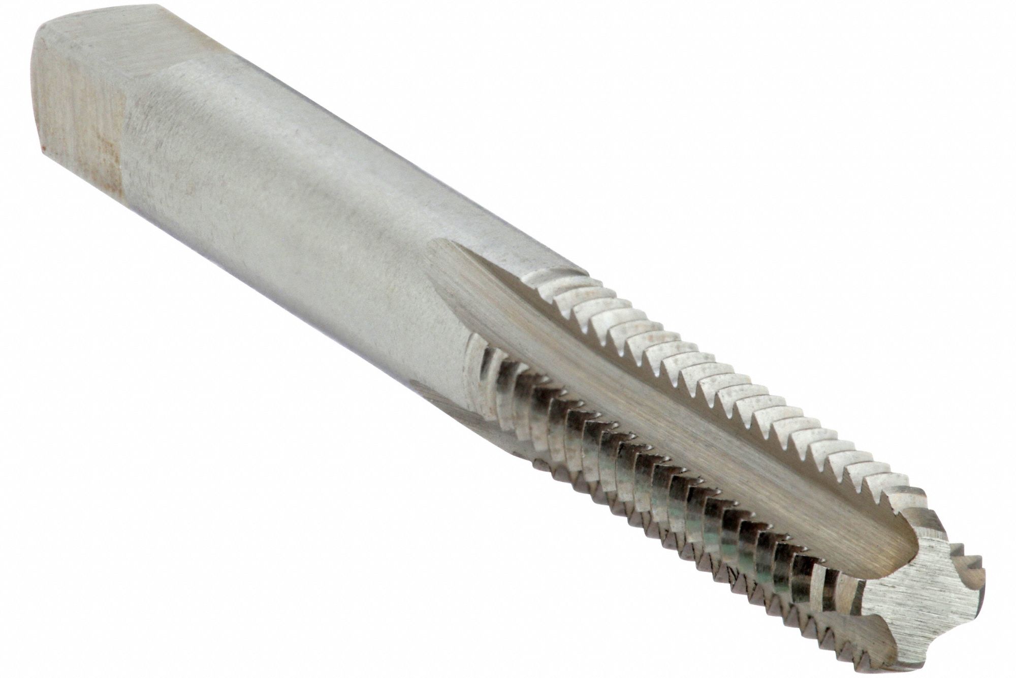 STRAIGHT FLUTE TAP, ¼"-28 THREAD, 1 IN THREAD L, 2½ IN L, BOTTOMING, HIGH SPEED STEEL