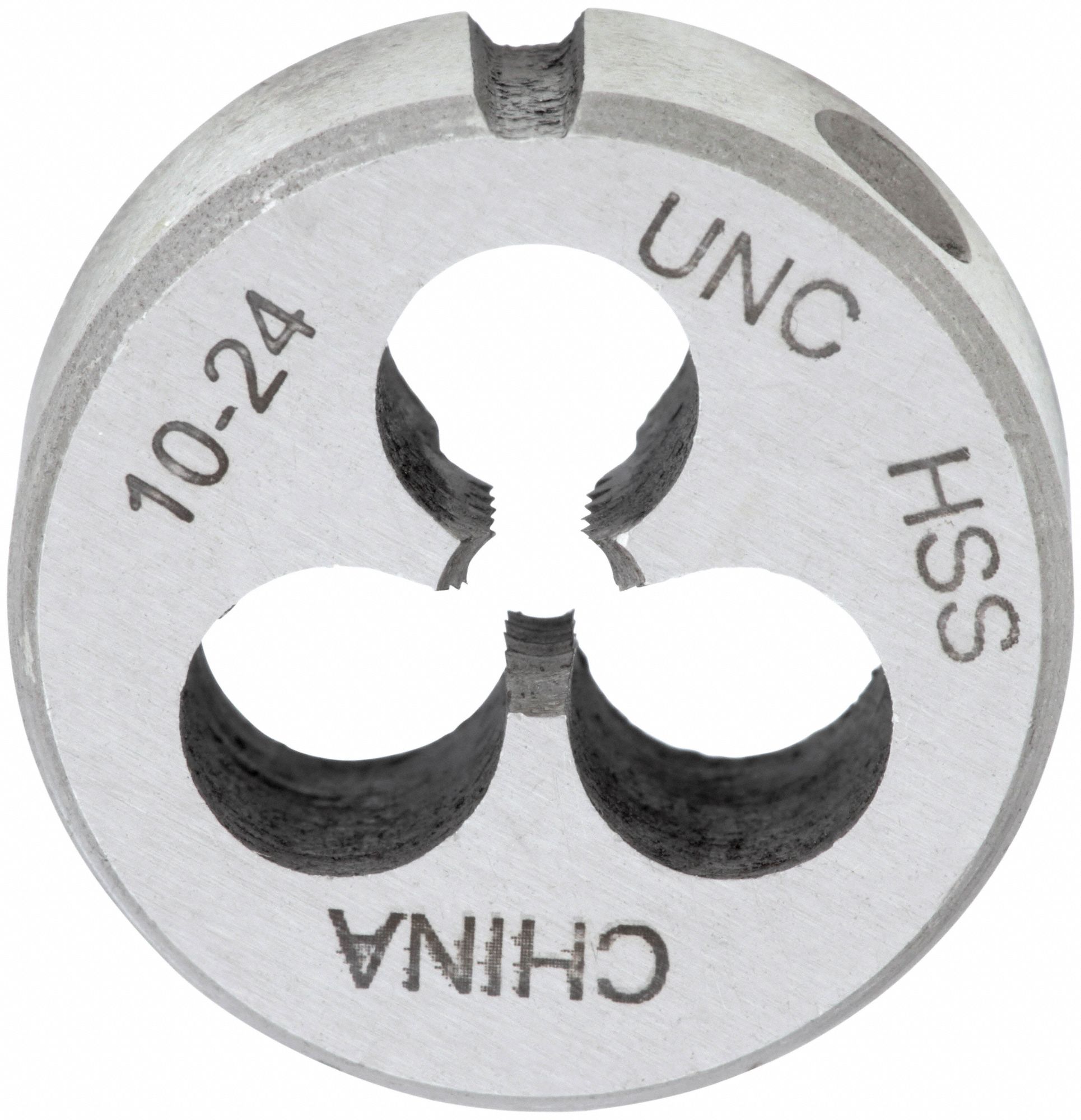 FILIÈRE FILETAGE RONDE, SOLIDE, ACIER RAPIDE, DROITIER, FILETAGE NO 10-24