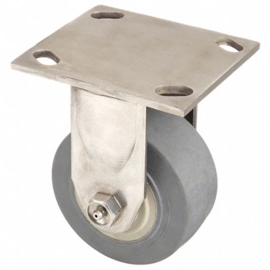 4 in Wheel Dia., 300 lb, Corrosion-Resistant Standard Plate Caster ...